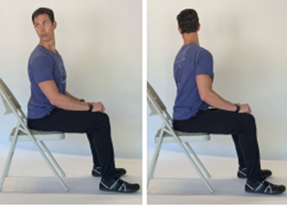 Long covid strength exercise- head nods: looking left and right while sitting